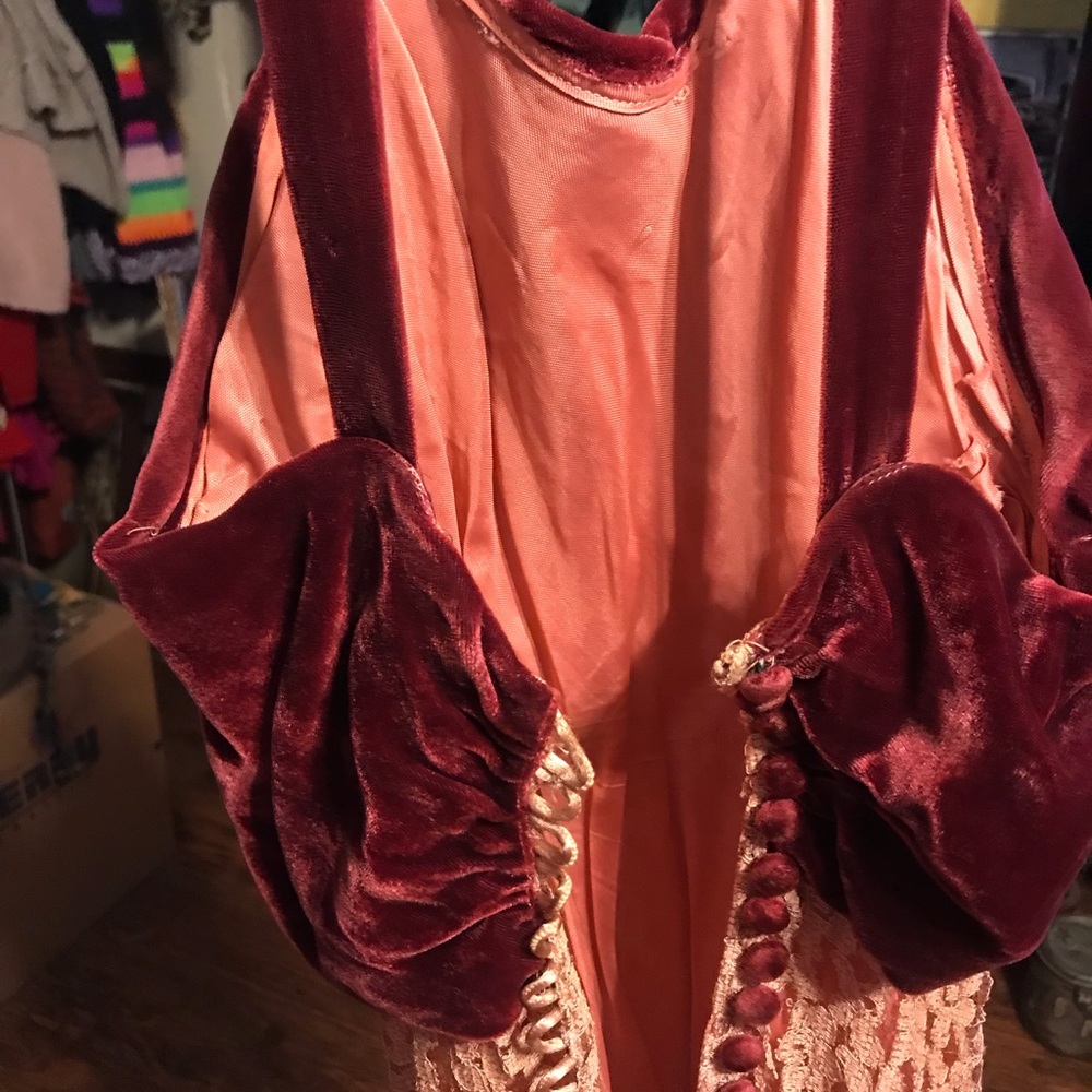 Vintage lace and velvet dress with shrug- Needs lots of TLC! - Picture 3 of 11